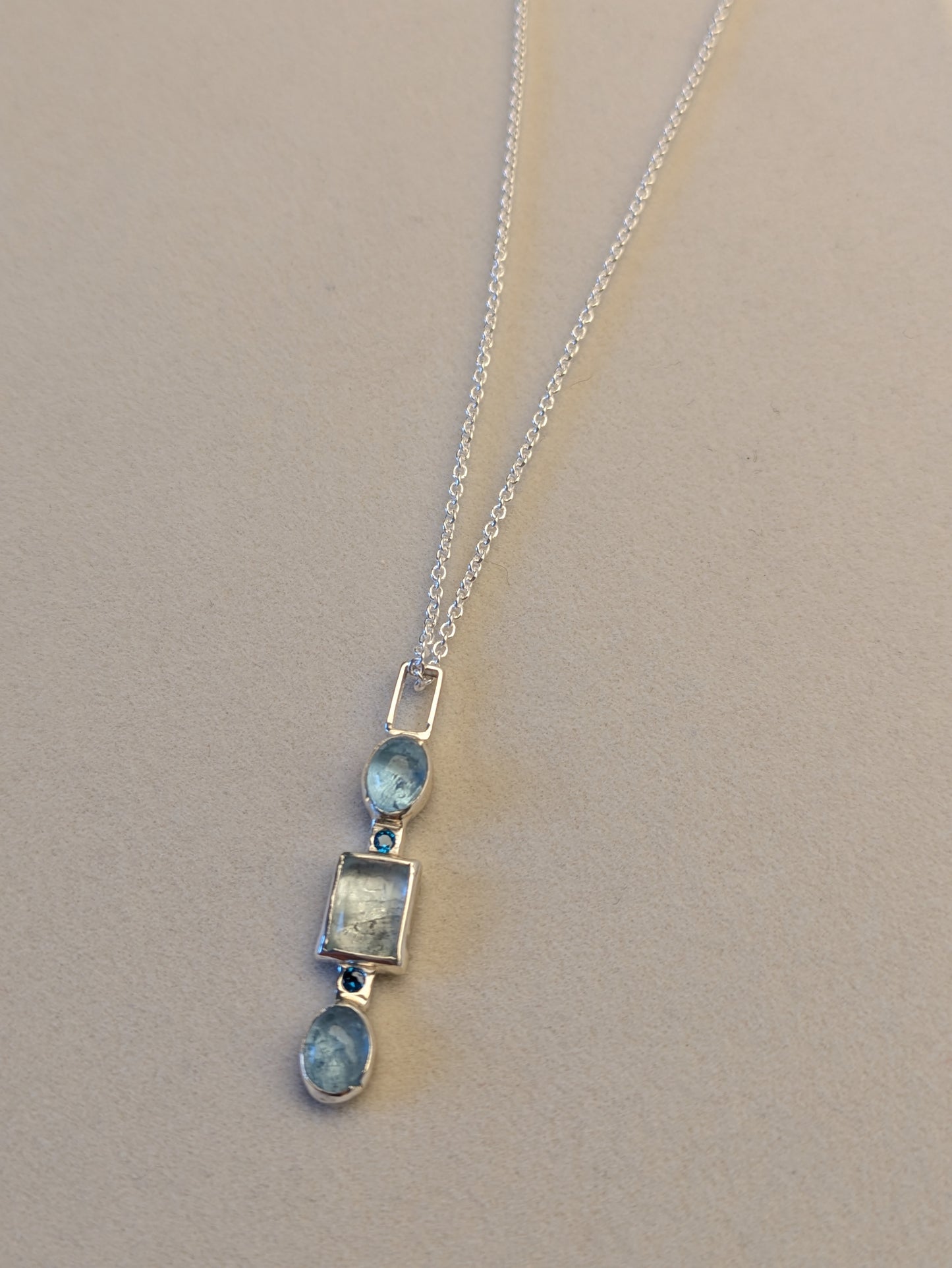 Aquamarin, zirconia vedhæng