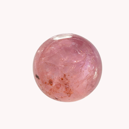 Dome 8k Guld- Lyserød safir 6mm.