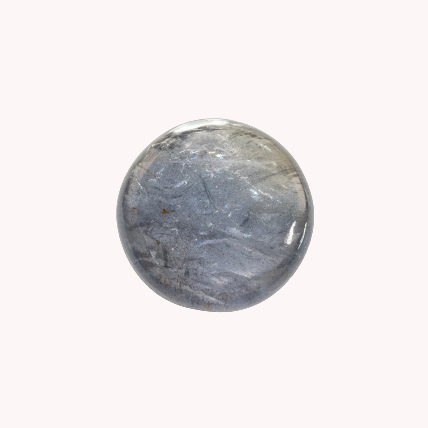 Dome 8k Guld- Dushet Blå safir 6mm.