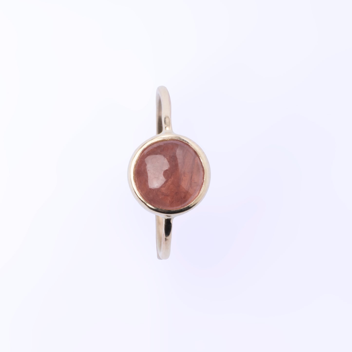 Dome 8k Guld ring- Dyb lyserød safir str. 51,5