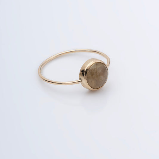 Dome 8k Guld ring- Gul safir str.53