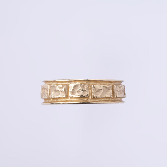 "Udhugget" 14k guld ring*
