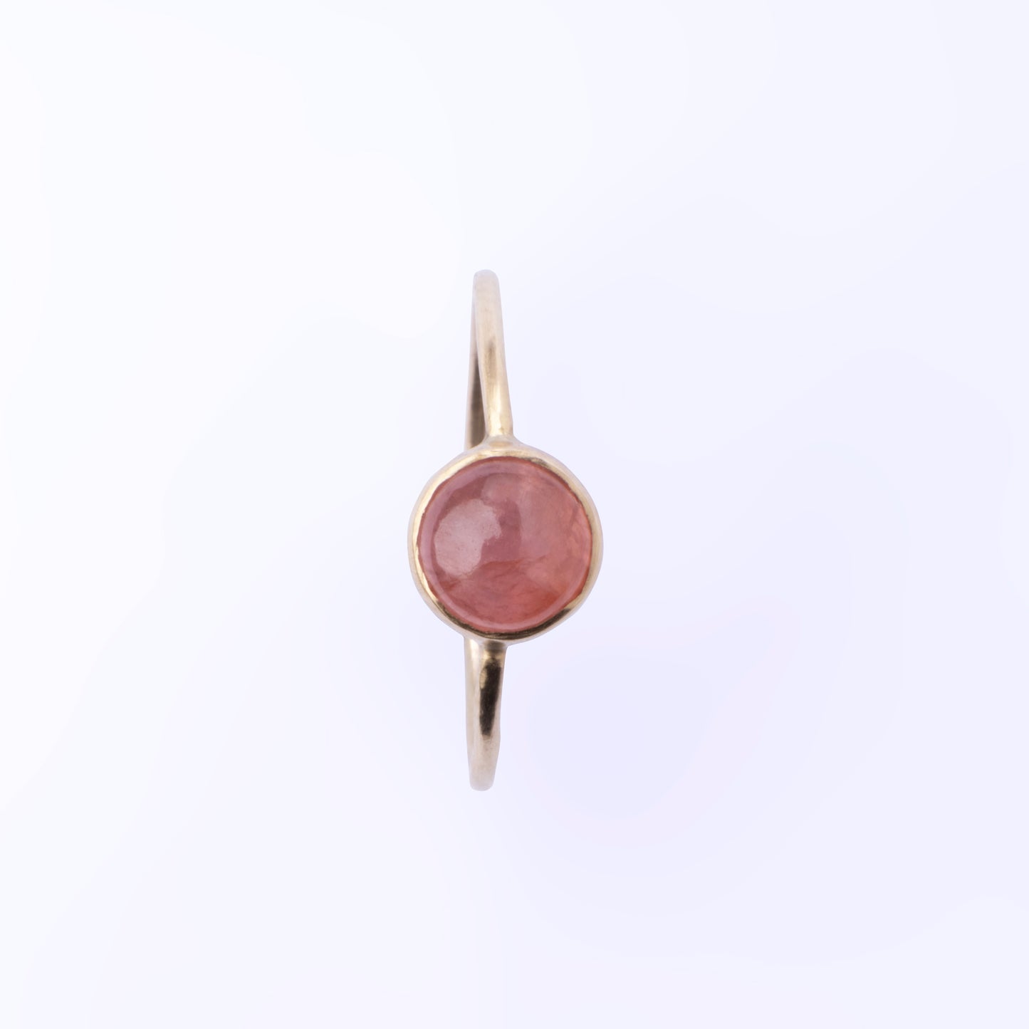 Dome 8k Guld ring- Lyserød safir str.54
